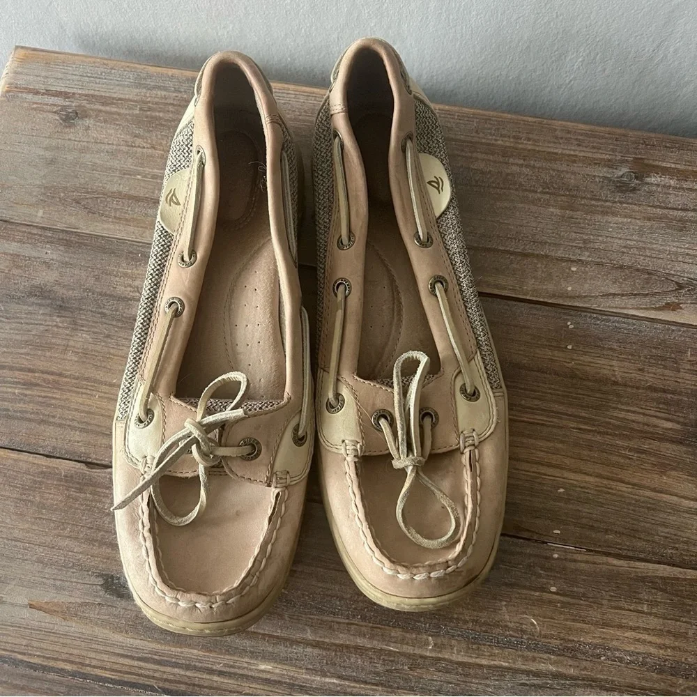 Sperry Tan Top Slider Boat Shoes Size 9